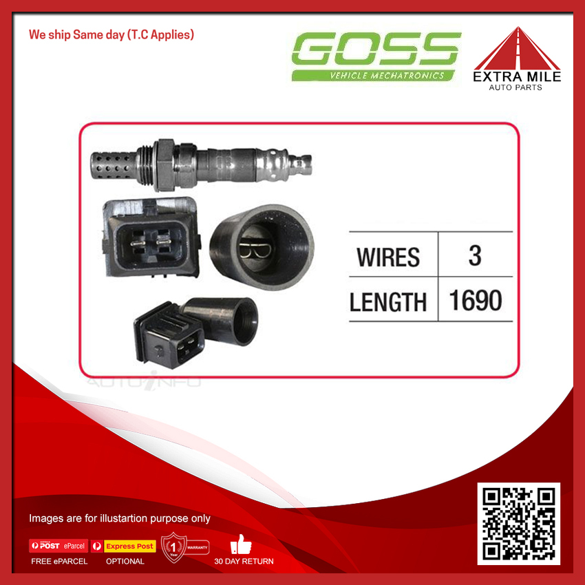 Goss Oxygen Sensor Pre-catalytic For Volvo GL, GLE 240 2.3L B230F 4D ...