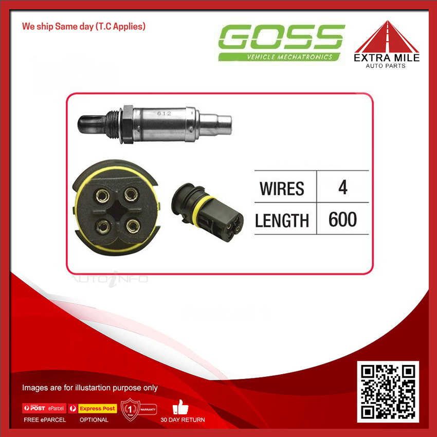 E34 O2 Sensor Goss Oxygen Sensor Pre-Catalytic For BMW 540i E34 4.0L V8 M60B40 4D ...