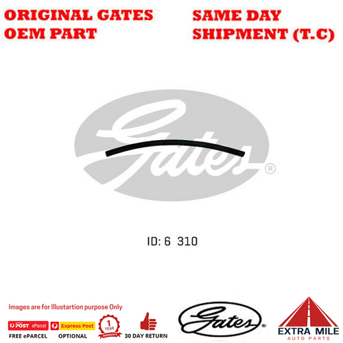 Gates Molded Heater Hose For FORD Fairlane AU 4.0L YTR - 02-1224