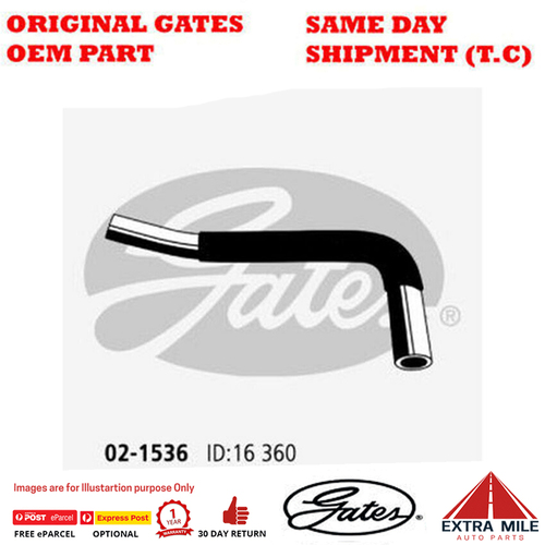 Gates Molded Heater Hose For Kia Rio 1.5L DC 16V A5D Sedan Petrol - 02-1536