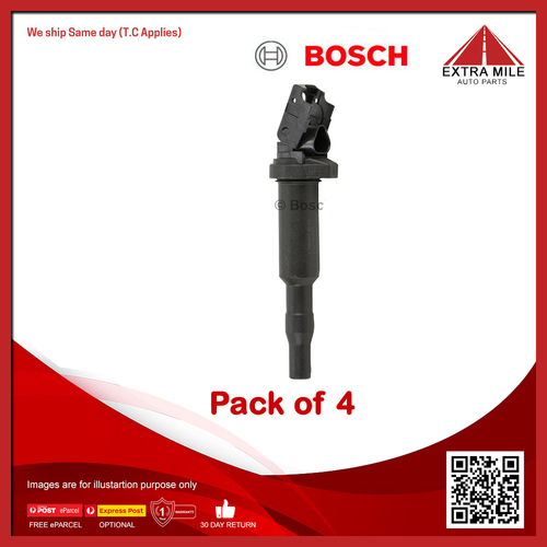 4X Bosch  Ignition Coil For Peugeot 2008 CU 1.6L VTi 5FS EP6C Petrol