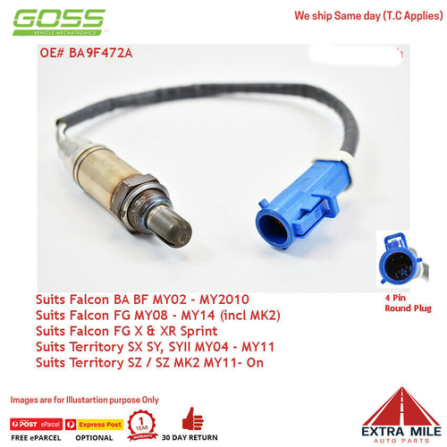 Goss O2 oxygen Sensor - Pre-Cat For Territory SZ / SZ MK2 MY11- On BA9F472A -