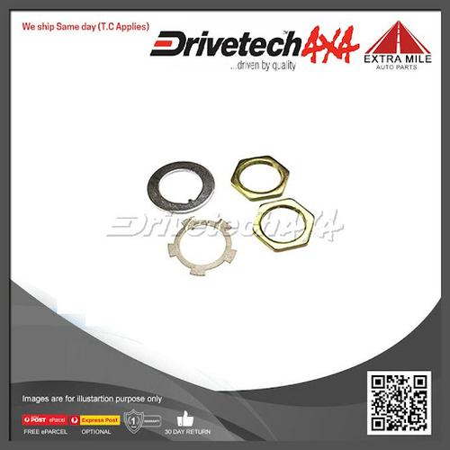 Drivetech 4x4 Lock Nut & Tab Kit - Front For Toyota LandCruiser - 041-052748