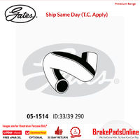 Curved Radiator Hose 05-1514 for HOLDEN Vectra JS Fitting Position : Upper