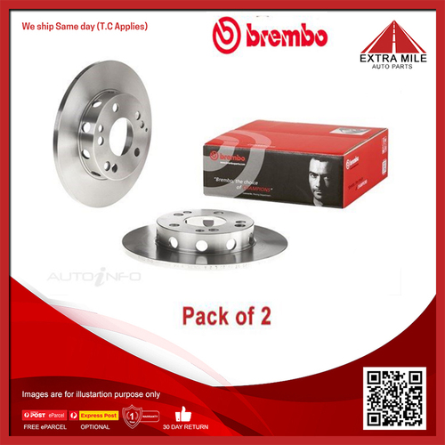 2X Brembo Front Brake Disc Rotor For Mercedes Benz 180E/190/190D/190E-08.2950.20