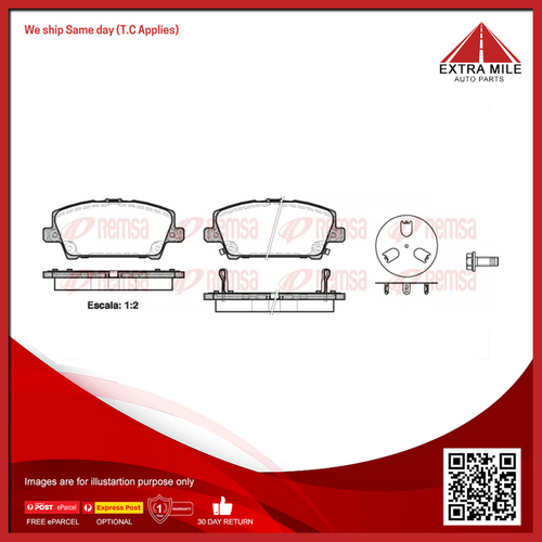 Remsa Brake Pad Set Front For Honda Civic FB 2.0L R20A5, FK 1.8L R18A2 -1205.02