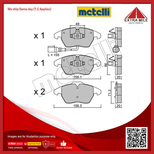 Metelli Front Brake Pad Set For Skoda Octavia II Combi 1Z5/1Z3 1.4L/1.8L/2.0L