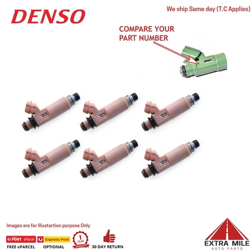 For Toyota DENSO 23250-0A020 Fuel Injector 2002-07 Camry, Sienna, Solara - 6 pac