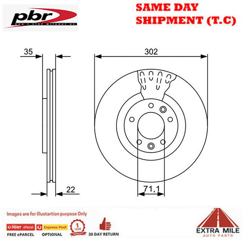 2xBrake Disc Rotor For CITROËN C6 Sedan (TD_) 2.7/3.0 09/2005 - 12/2012