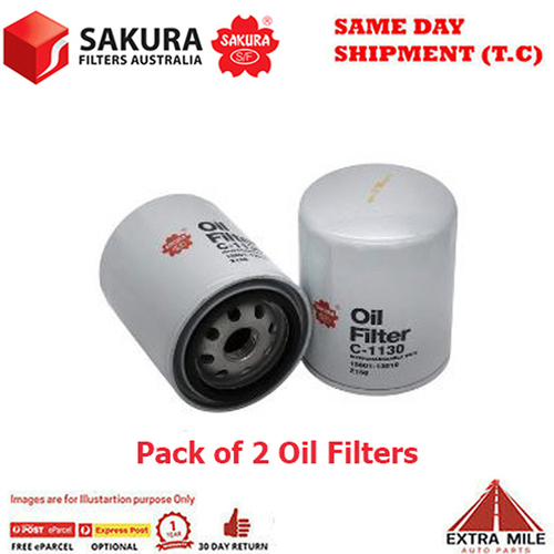 2X Sakura Oil Filter For TOYOTA CELICA SA63R 2.0L 1983 - 1985 SOHC