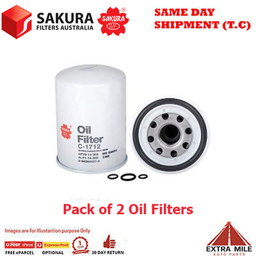 2X SAKURA OIL FILTER C-1712 (RYCO - Z402)