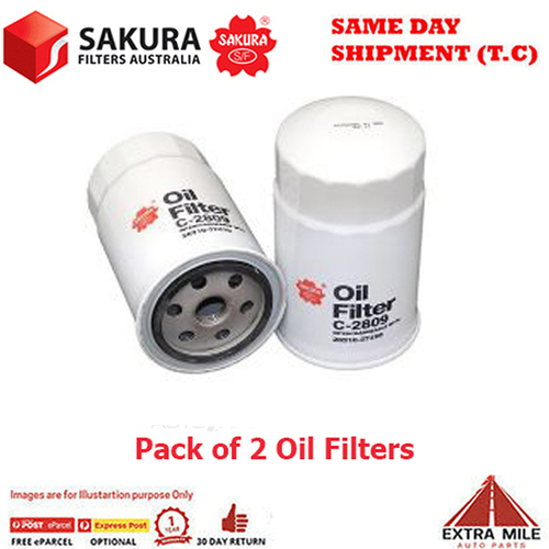 2X SAKURA OIL FILTER C-2809 (RYCO - Z720)