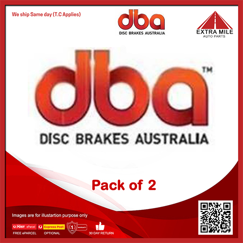 2X DBA Front Disc Brake Rotor 4000 Series For Holden Early Holden HQ, HZ 173 308