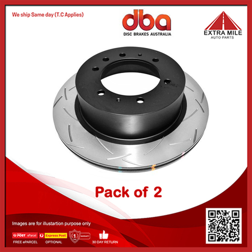 2X DBA Rear Disc Brake Rotor 4000 Series For Nissan Patrol Y60, Y61 [GQ GU]