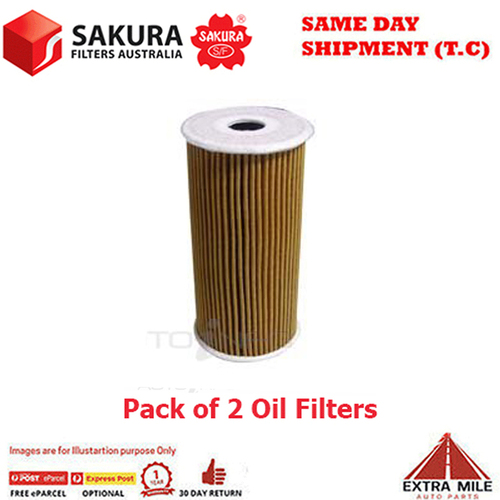 2X SAKURA OIL FILTER EO-28070 (RYCO - R2700P)