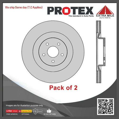 Pair PROTEX Ultra Performance Disc Rotors For Ford Focus RS LZ 2.3L YVDB l4 16V