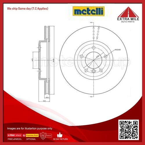 2X Metelli Front Disc Brake Rotor For BMW Z4 E85, E86 3.0L N52B30BF, N52B30A
