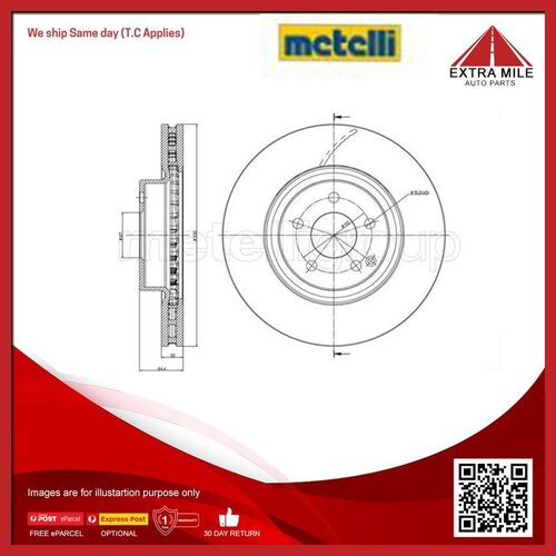 2X Metelli Front Disc Brake Rotor For Mercedes Benz E-Class E280/E350/E320/E500