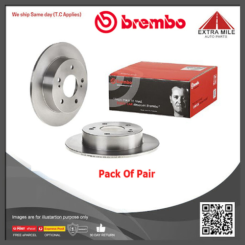2xBrembo Brake Disc Rotor Front Or Rear For Renault Megane II BM0C,CM0C 1.6L