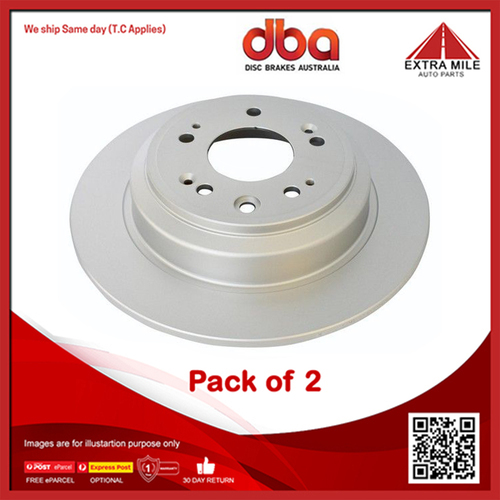 2xDBA Rear Disc Brake Rotor Solid For Honda Accord Euro VIII (CU2) 2.4L 2356cc