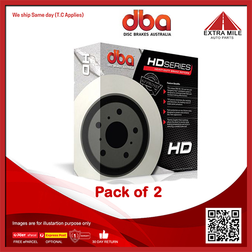 2x DBA Disc Brake Rotor Solid Rear For Honda Integra 1.8L Type-R (DC2,DC4) 