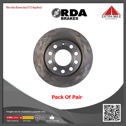 2xRDA Rear Standard Disc Brake Rotor Solid For Audi A4 1.8L/2.0L/2.4L/3.0L BFB