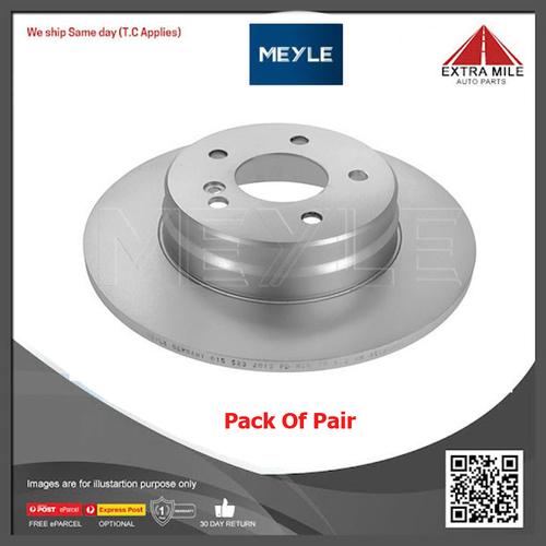 2xMeyle Disc Brake Rotor 290mm Rear For Mercedes-Benz C-Class CL203 1.8L/3.6L