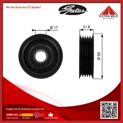 Gates DriveAlign Idler Pulley For Mercedes Benz A-Class, B-Class -36189
