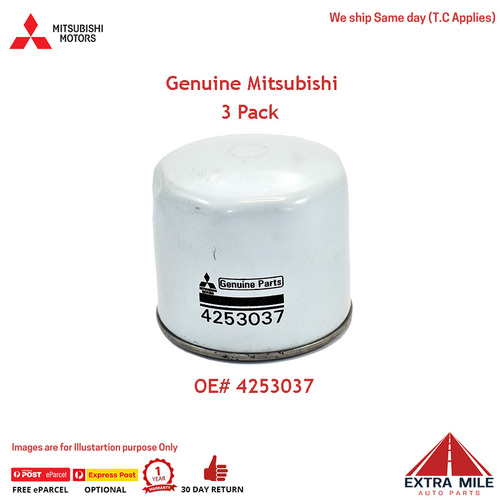 3 PACK Genuine Mitsubishi Oil Filter Suits various Model EQV RYCO Z142A 4253037