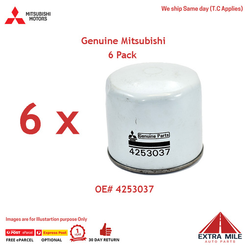 6 PACK Genuine Mitsubishi Oil Filter Suits various Model EQV RYCO Z142A 4253037