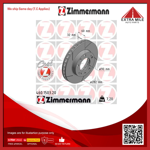 Zimmermann Disc Brake Rotor 285mm Front Right For Porsche 928 4.5L/4.7L
