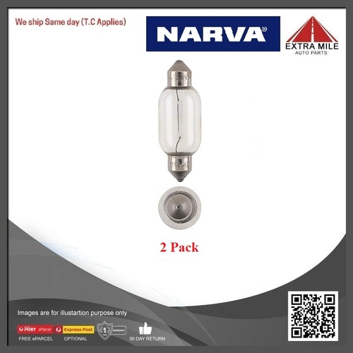 Narva 12V 10W SV8-5.8 Festoon Globes (2 Pack) 47265
