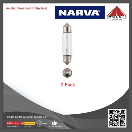 Narva 12V 10W SV8-5.8 Festoon Globes (2 Pack) 47266