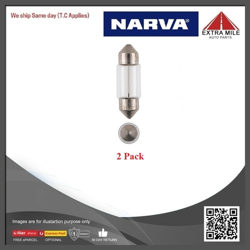 Narva 12V 10W T-10mm Festoon Globes (2 Pack) 47269