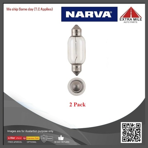 Narva 12V 18W SV8-5.8 Festoon Globes (2 Pack) 47270