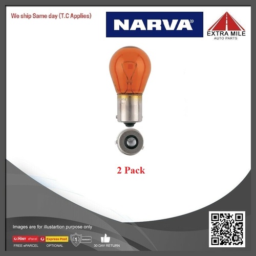 Narva 12V 21W AMBER PY21W BAU15S Incandescent Globes (2 Pack) 47384