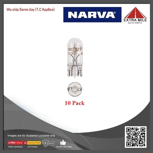 Narva 24V 3W W2.1 X 9.5D W3W Wedge Globes (10 Pack) 47505