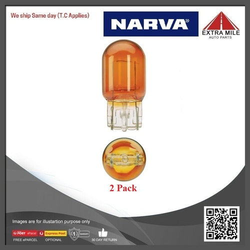 Narva 12V 21W W3 X 16D WY21W AMBER Wedge Globes (2 Pack) 47532