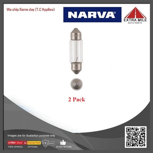 Narva 12V 10W SV8-5.8 Festoon Globes (2 Pack) 47825