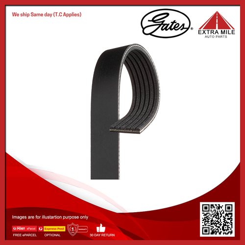 Gates V-Ribbed Belt For Citroen DS3 SA 1.2L VTi 82 HMZ (EB2),HMZ (EB2F)
