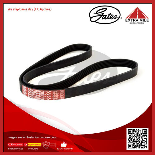 Gates Micro V-Ribbed Belt For Fiat 500 POP Lounge 1.2L Diesel 169A1 2D Hatchback