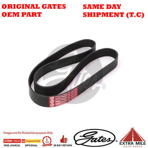Gates V-Ribbed AT Belt for SAAB 9-3 D7D B204L/B205L 2.0L T16 Petrol 4Cyl FWD