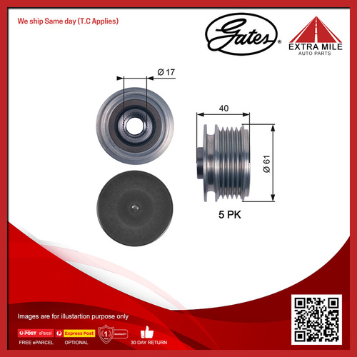 Gates Alternator Pulley For Kia Soul AM 1.6L CRDi 128 D4FB Hatchback