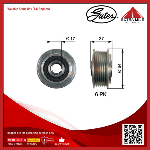 Gates Alternator Pulley For Mazda 3 BK, BL MPS BL14, BL14 2.3L L3M6,L3-VDT,L3Y7