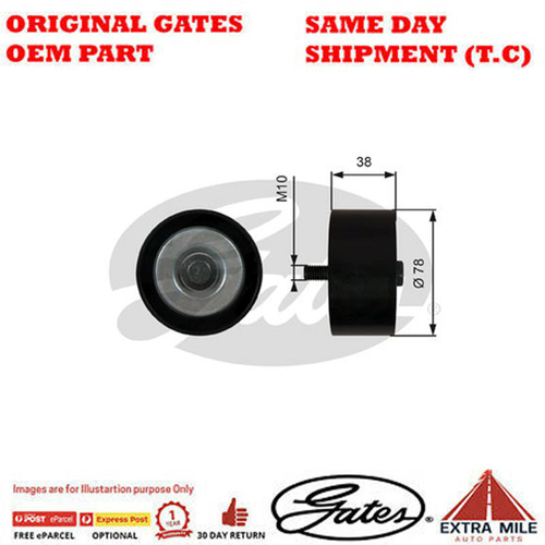 Gates Pulley, V-ribbed belt For VOLVO 8700/8900/B6/B7/FE II - 7803-21623