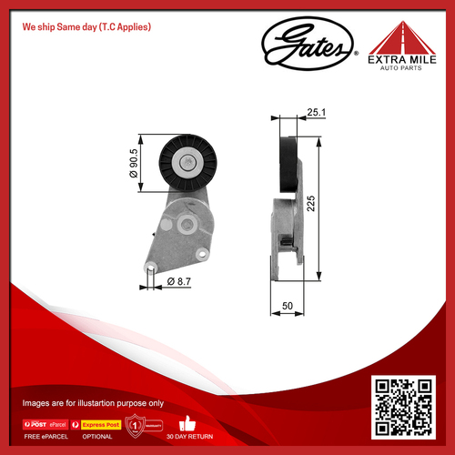 Gates V-ribbed Belt Tensioner For Peugeot 406 8B 2.0L 16V RFV (XU10J4R) Sedan
