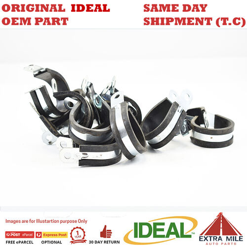 803515 QTY-10 35MM Rubber Lined PClips Zinc Plated-E5Metal Clamps Retaining Hose