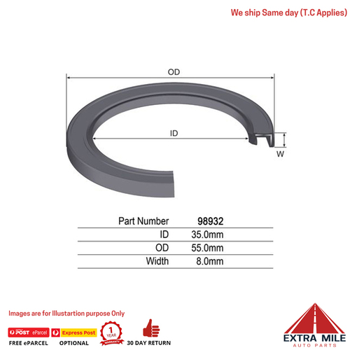98932 - OIL SEAL for SUZUKI VITARA ET SE416 - TRANSMISSION/GEARBOX OUTPUT REAR EXTENSION