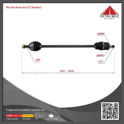 CV Joint Drive Shaft Left Hand For HONDA CD 2.2L Auto 11/89-10/92