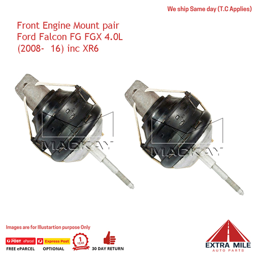 2X Mackay Front LH/RH Engine Mount For Ford Falcon FG FGX 4.0L 2008-16 inc XR6
